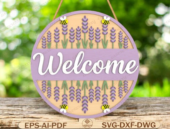 Download Welcome Door Hanger Laser Cut File - Welcome door hanger Collection