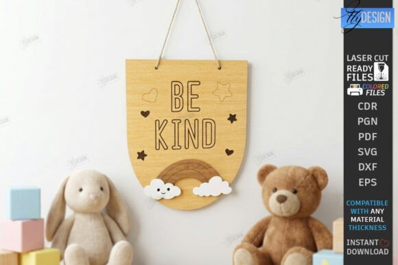 Download Wooden Nursery Wall Banner Laser Cut - Premium Resources