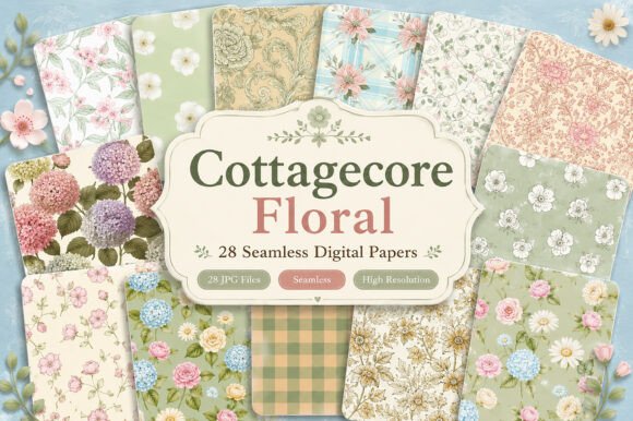 Download Cottagecore Floral Seamless Pattern - Premium Resources