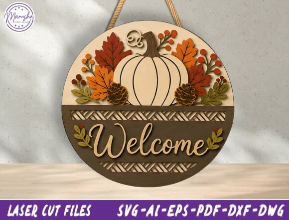 Download Fall Welcome Door Hanger SVG - Welcome door hanger Collection