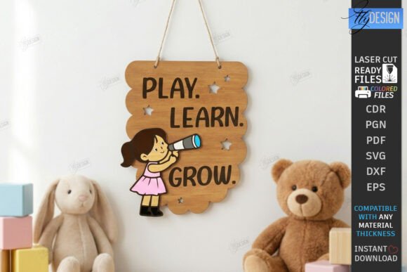 Download Wooden Nursery Wall Banner Laser Cut - Premium Resources