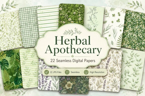 Download Herbal Apothecary Seamless Digital - Premium Bundle