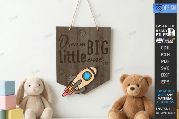 Download Wooden Nursery Wall Banner Laser Cut - Premium Resources