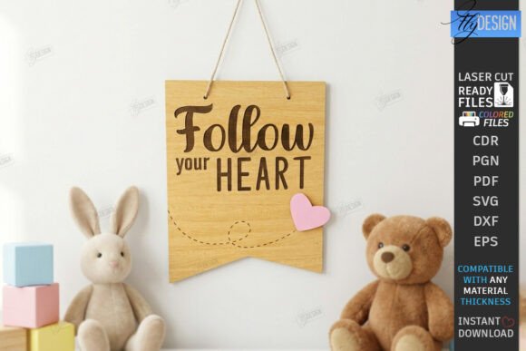 Download Wooden Nursery Wall Banner Laser Cut - Premium Resources