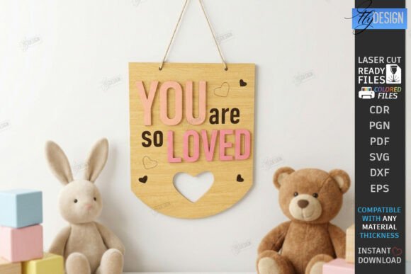 Download Wooden Nursery Wall Banner Laser Cut - Premium Resources
