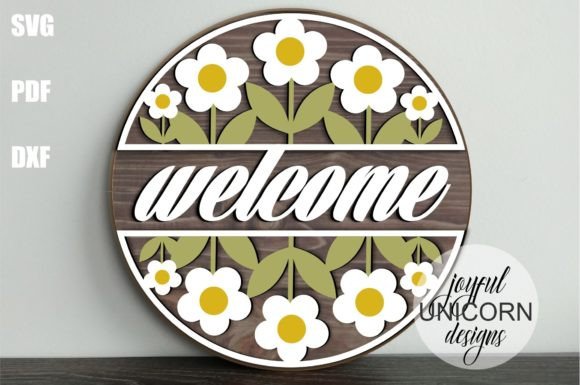 Download Daisy Welcome Door Hanger SVG - Welcome door hanger Collection