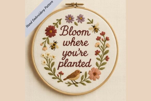 Download Bloom Where You’re Planted Embroidery - Premium Resources